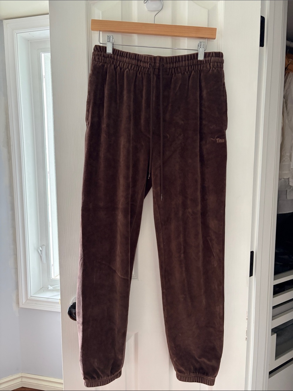 TNA Brown Elastic Waist Track Pants with Drawstring
